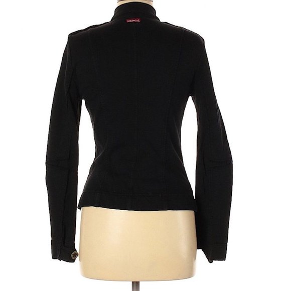 Hard Tail Vintage 90s Y2k Military Inspired Jersey Jacket Black Sz XS - Picture 2 of 5